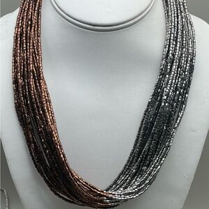 Elegant Multi-Strand Copper and Gunmetal Necklace